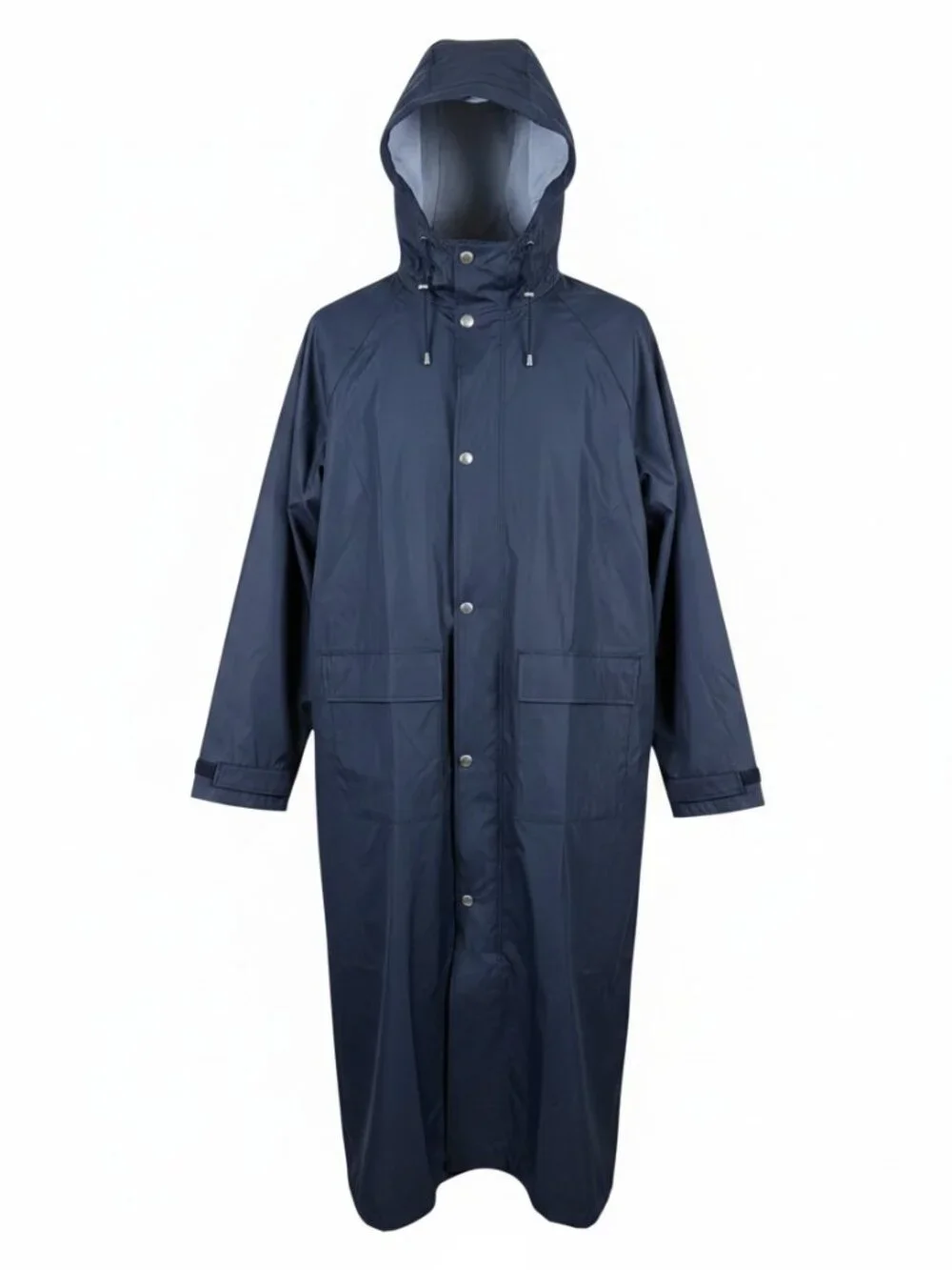 COOFANDY Men’s Long Waterproof Raincoat Jacket Hooded Navy Blue L NWT